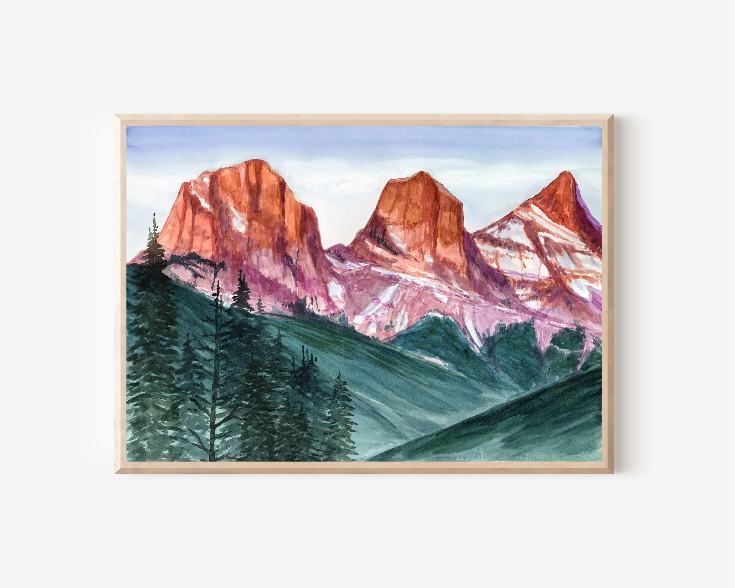 Three Sisters Sunset Fine Art Print – Canmore Alberta Mountain